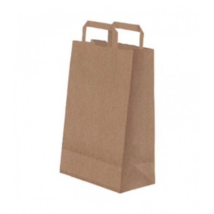 BOLSA PAPEL KRAFT CON ASA  22+11X32 CM