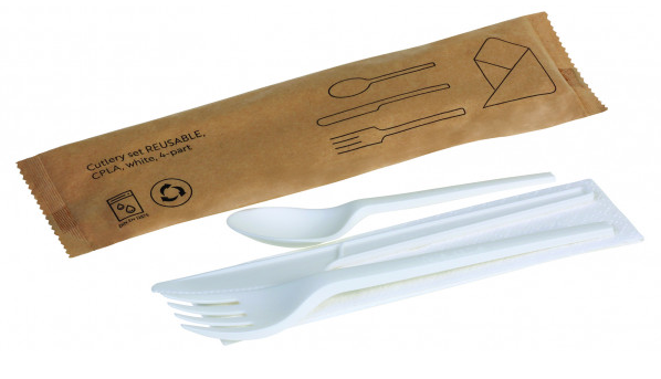 SET 4/1 CPLA REUTILIZABLE TENEDOR+CUCHILLO+CUCHARILLA+SERVILLETA