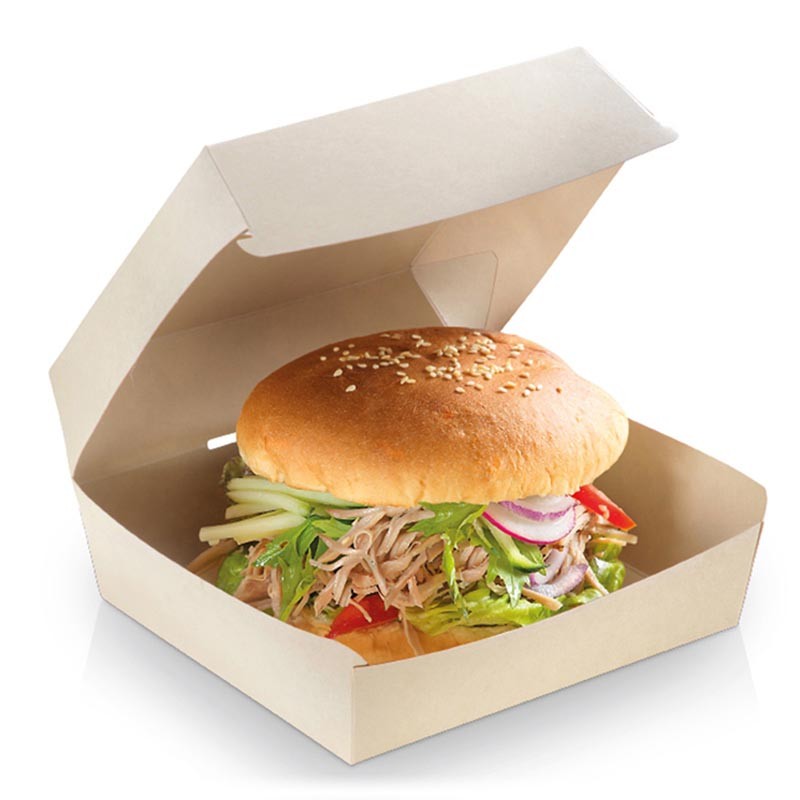 Envase Hamburguesa Grande Con Tapa Bisagra Bambú
