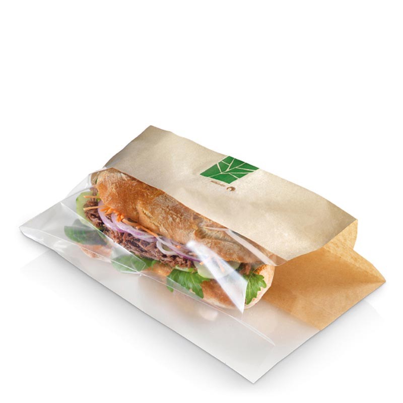 Bolsa Para Sándwich Kraft Con Ventana 280*100*2X30