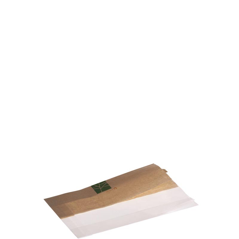 Bolsa Para Sándwich Kraft Con Ventana 230*140*2X30