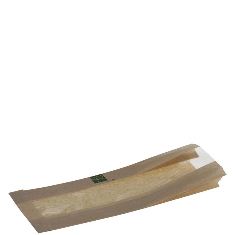 Bolsa Kraft Para Sándwich Con Ventana 330*120*2X30