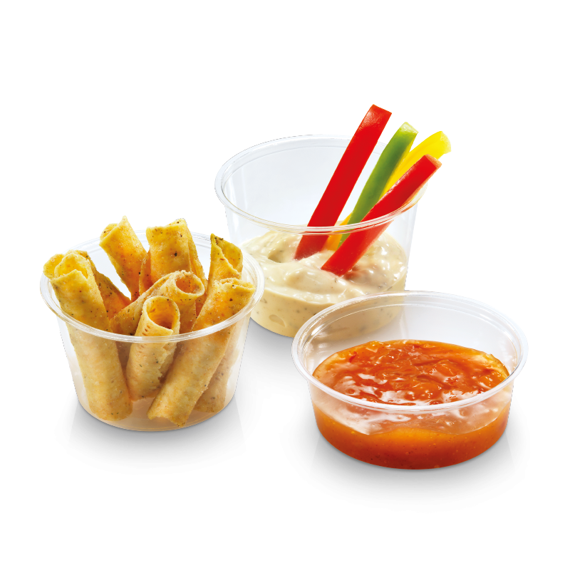 TARRINA TRANSPARENTE- SALSERA APILABLE PLA 90 ML