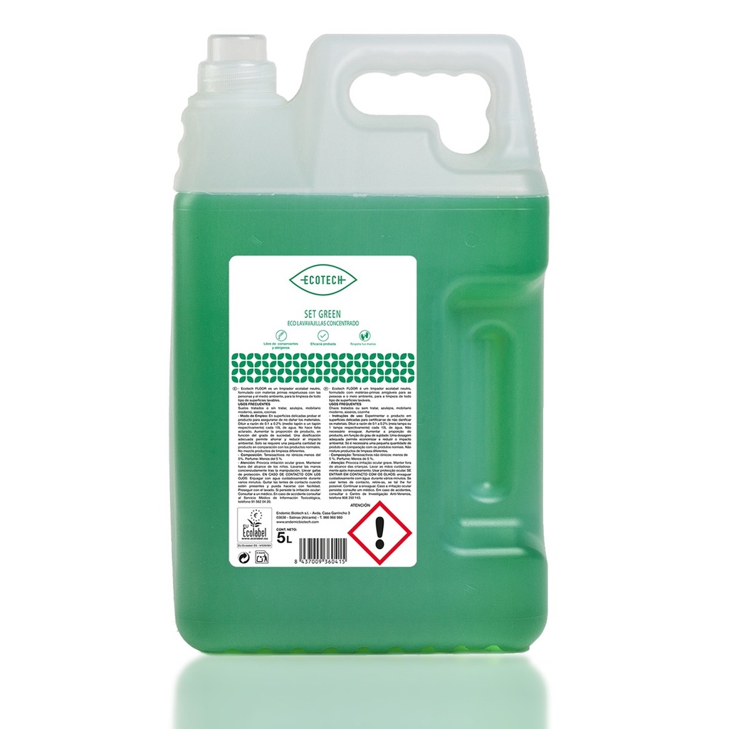 ECOTECH SET GREEN, ECO LAVAVAJILLAS MANUAL