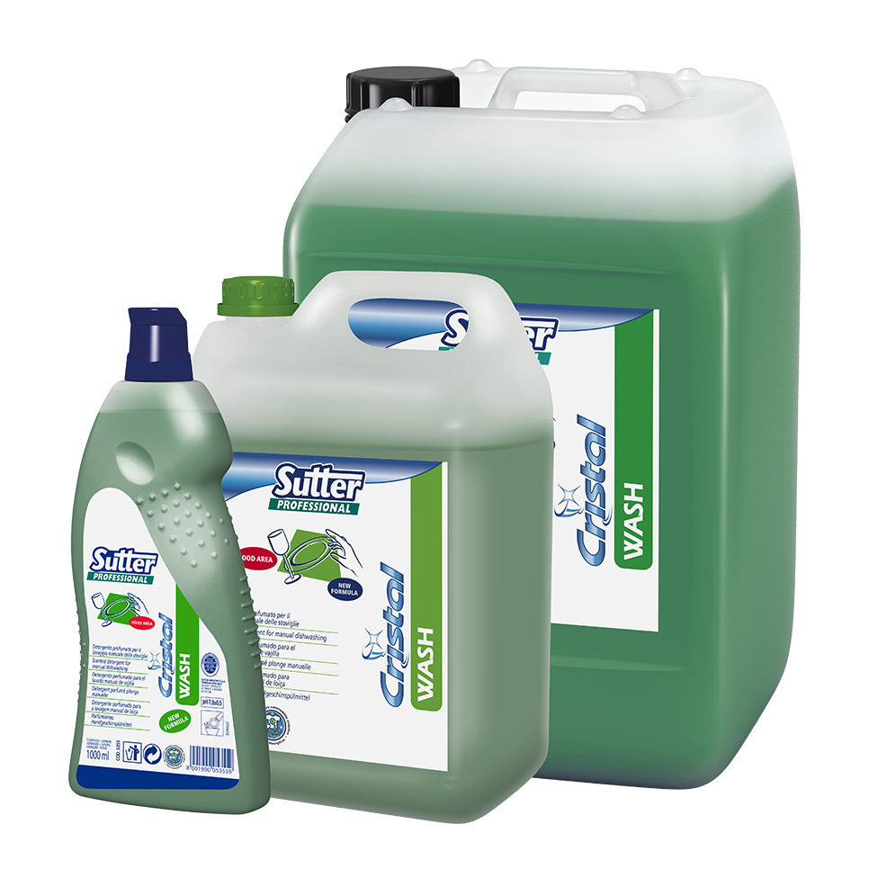 WASH CRISTAL, DETERGENTE NEUTRO PARA LAVADO VAJILLA