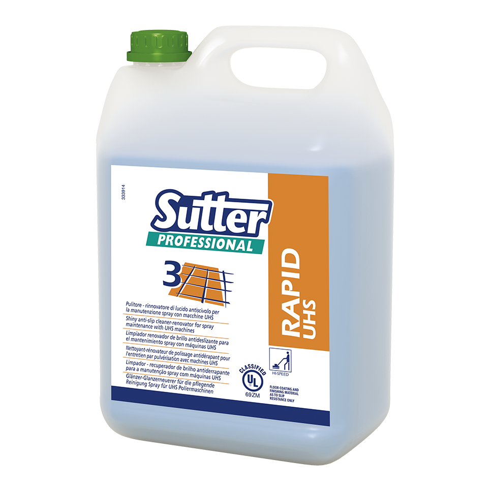 RAPID UHS, LIMPIADOR ANTIDESLIZANTE RENOVADOR DE BRILLO PARA EL MANTENIMIENTO SPRAY CON MÁQUINAS UHS
