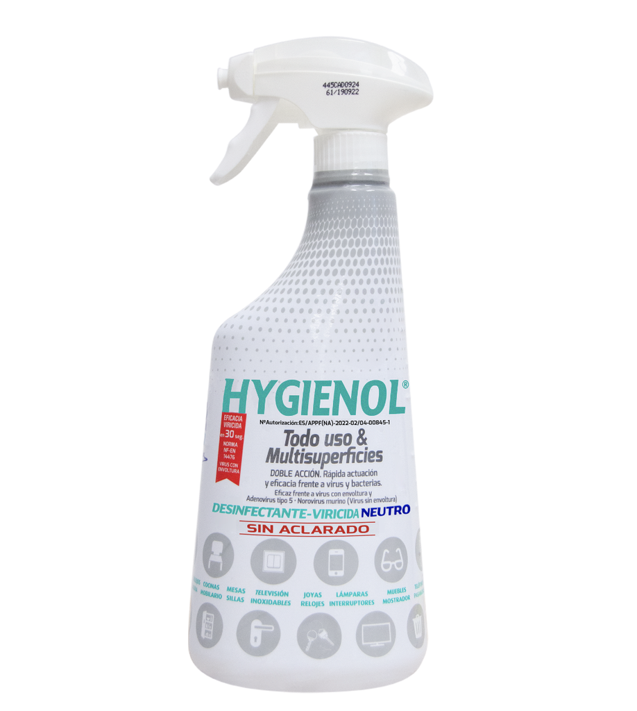 HYGIENOL, DESINFECTANTE VIRICIDA NEUTRO  MULTIUSOS MULTISUPERFICIES