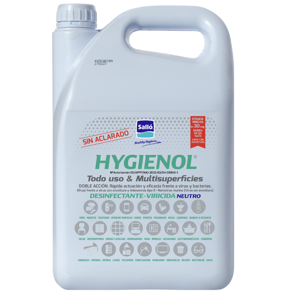 Hygienol, Desinfectante Viricida Neutro  Multiusos Multisuperficies