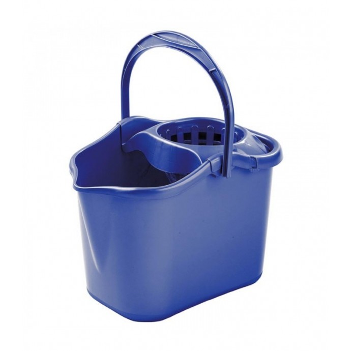 Cubo Oval Con Escurridor Luxe Azul 13l