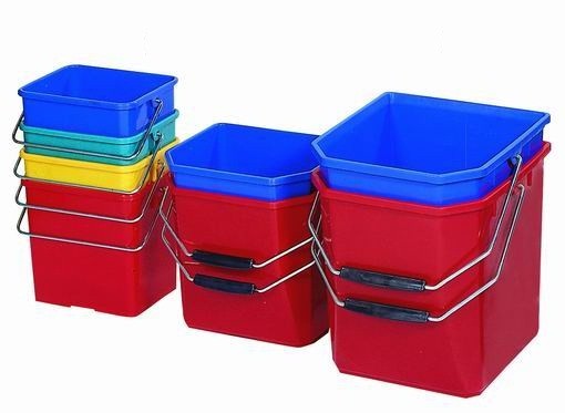 Cubo Cuadrado De Plástico Rojo 6L