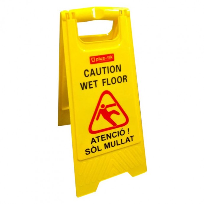 Señal ""Atenció Sòl Mullat"" Cat