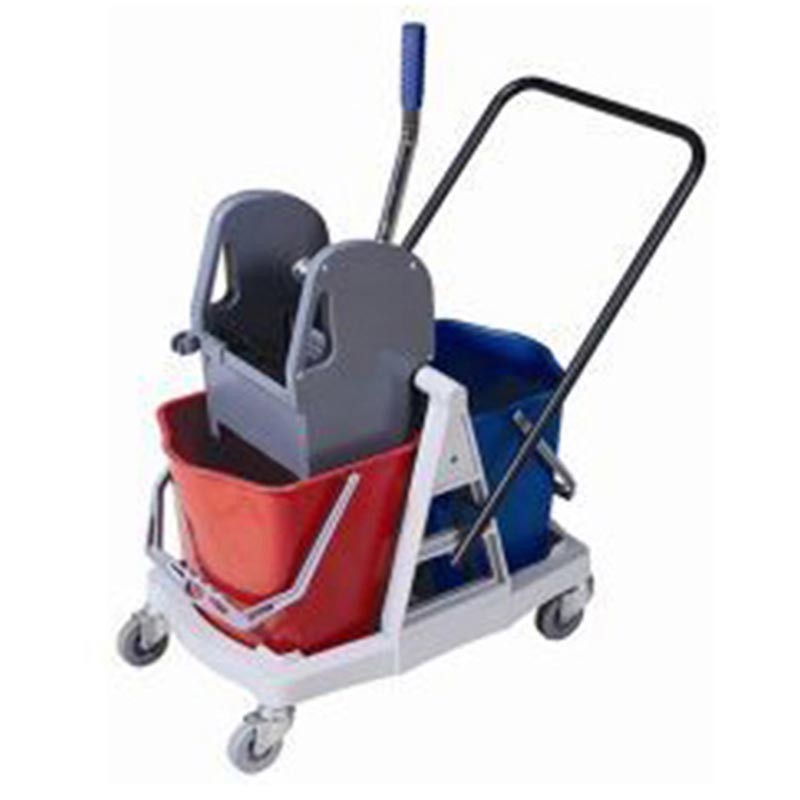 CARRO  DOBLE CUBO, CON ESCURRIDOR Y PRENSA VERTICAL