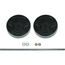 Conjunto de 2 Ruedas y Eje -1 20 Cm.para Carro de Limpieza Rubbermaid
