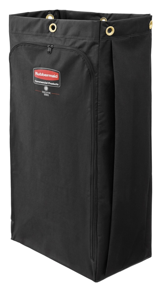 Bolsa de Lona Executive de Gran Capacidad para Carros de Limpieza, Forro de Vinilo, Negra, 114 L