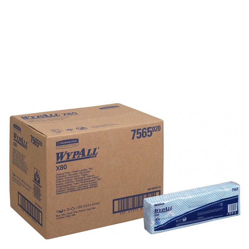 Bayetas Wypall X80 Interplegadas 1 Capa Azul