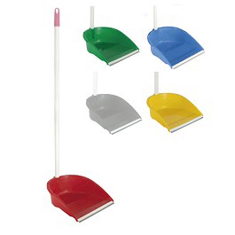 Recogedor  Neo Con Goma Y Palo Con Rosca Rojo