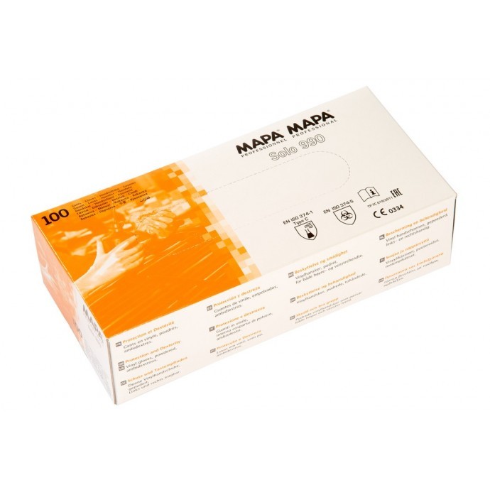 GUANTES DE VINILO  SOLO 990 CON POLVO T/6 - 6 1/2