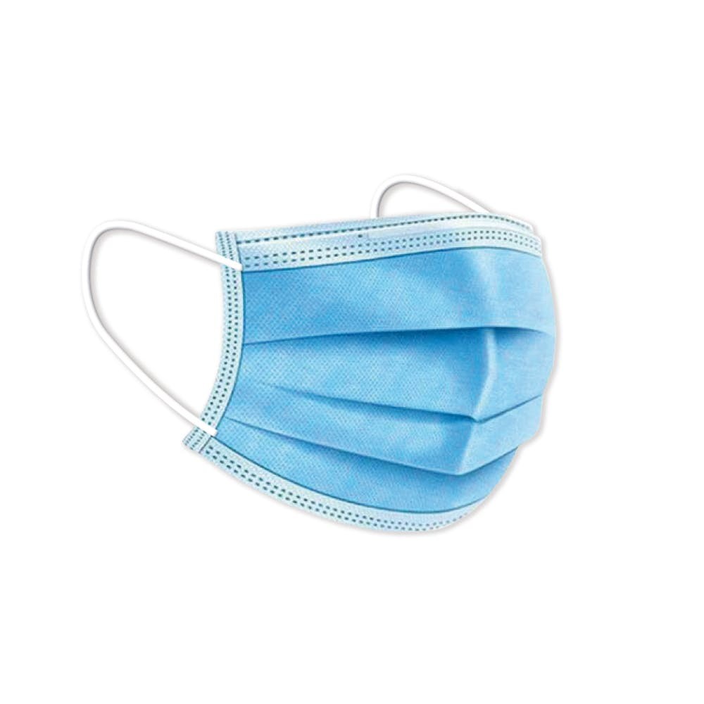 Mascarilla Quirúrgica Azul Desechable, Plana  3 Capas , Pinza Nasal