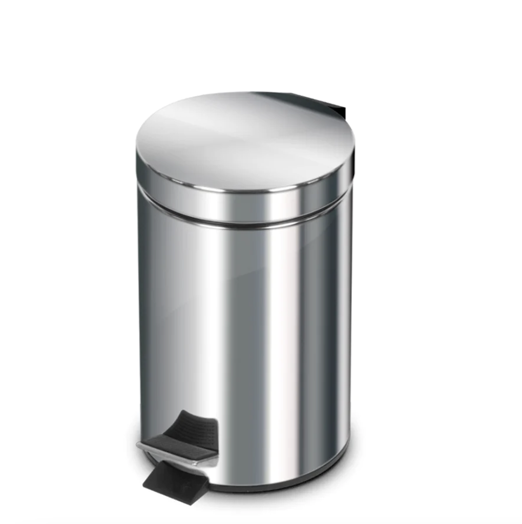 Papelera Metal Standard Con Pedal 12 L Acero Inox Pulido