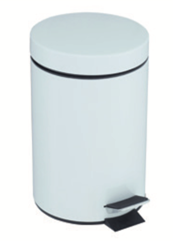 PAPELERA METAL CON PEDAL 5L BLANCA