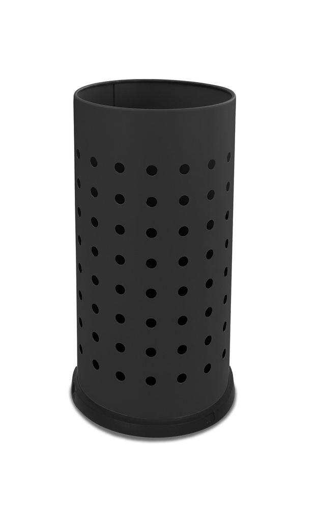 PARAGÜERO PERFORADO STANDARD CON DEPÓSITO INTERIOR 21 L ACERO PINTADO NEGRO