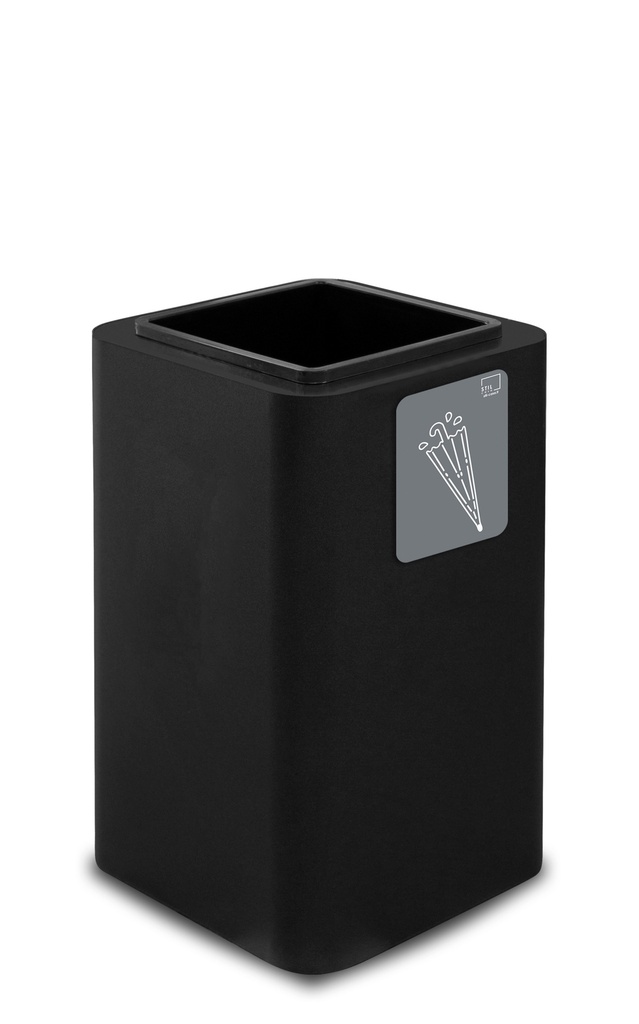 PARAGÜERO PURE CON RECIPIENTE INTERIOR ACERO PINTADO NEGRO