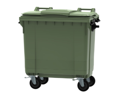 CONTENEDOR DE BASURA 4 RUEDAS 800 L VERDE