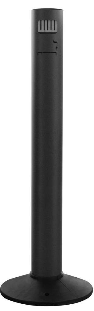 Cenicero Exterior Columna  Modula Acero Pintado Negro