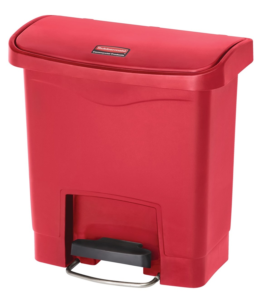 Cubo Slim JIM® de Pedal Frontal 15 L de Resina Rojo