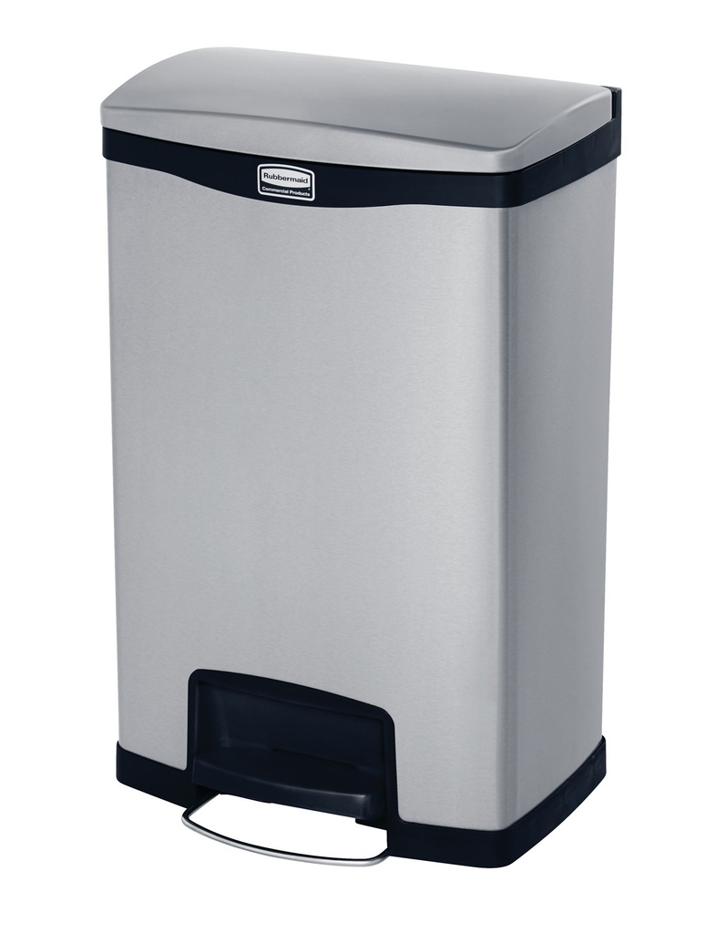 Cubo Slim JIM® de Pedal Frontal 50 L de Acero Inoxidable Negro