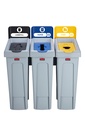 Juego de Tres Contenedores de Reciclaje Slim JIM®: Vertedero/papel/plástico