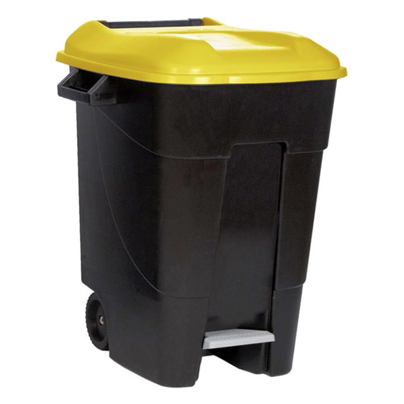 CONTENEDOR DE BASURA 2 RUEDAS  CON PEDAL 100 L