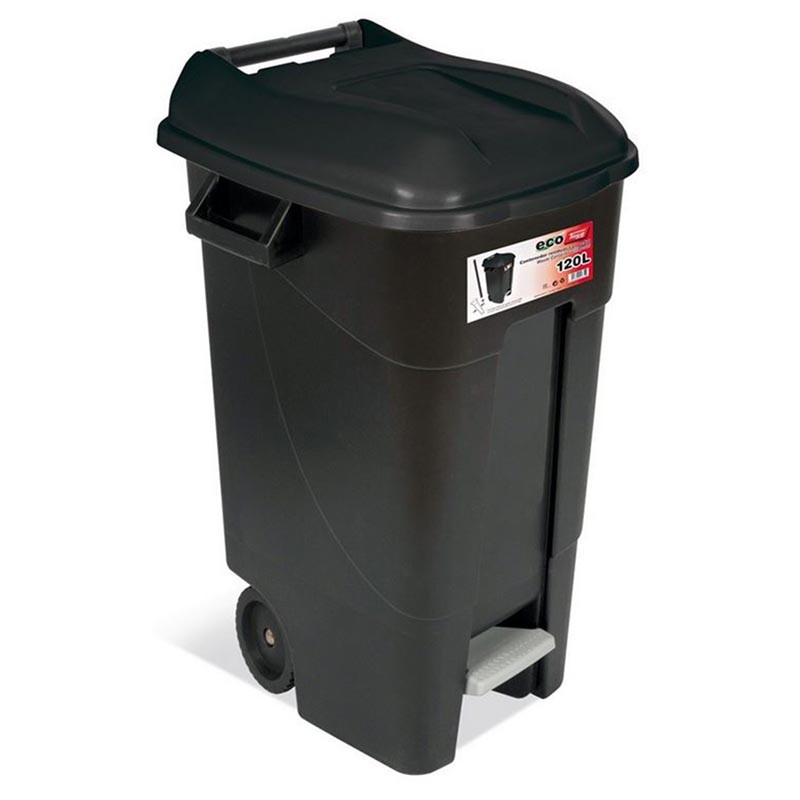 Contenedor De Basura 2 Ruedas  Con Pedal 120 L