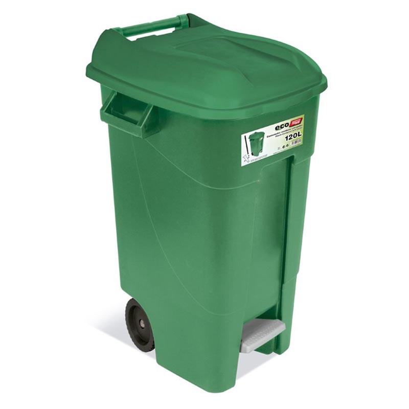 Contenedor De Basura 2 Ruedas  Con Pedal 120 L
