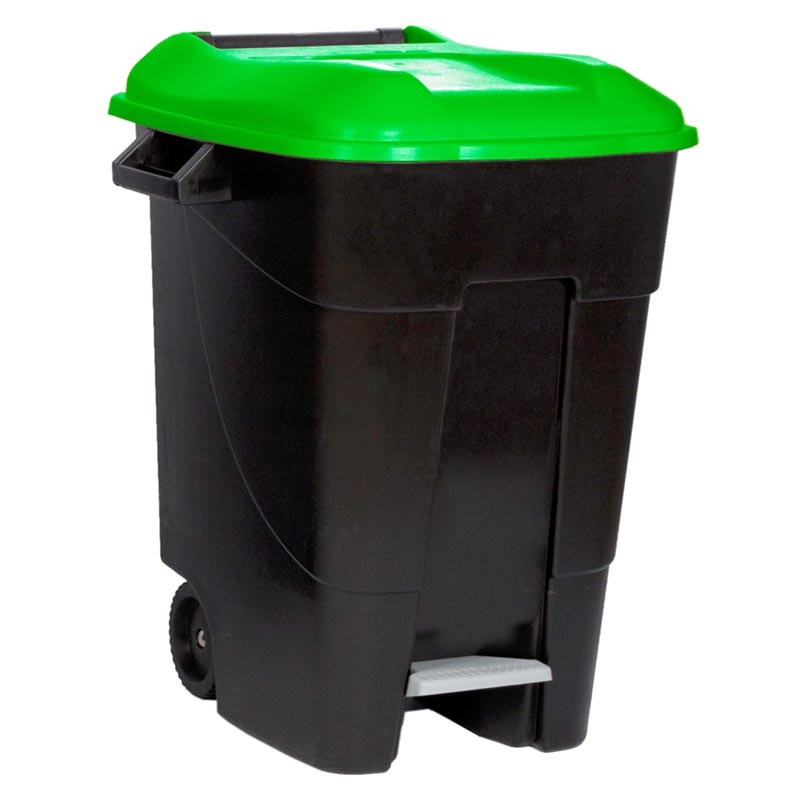 CONTENEDOR DE BASURA 2 RUEDAS  CON PEDAL 100 L