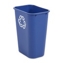 Papelera Rectangular de Reciclaje Grande 39 L Azul