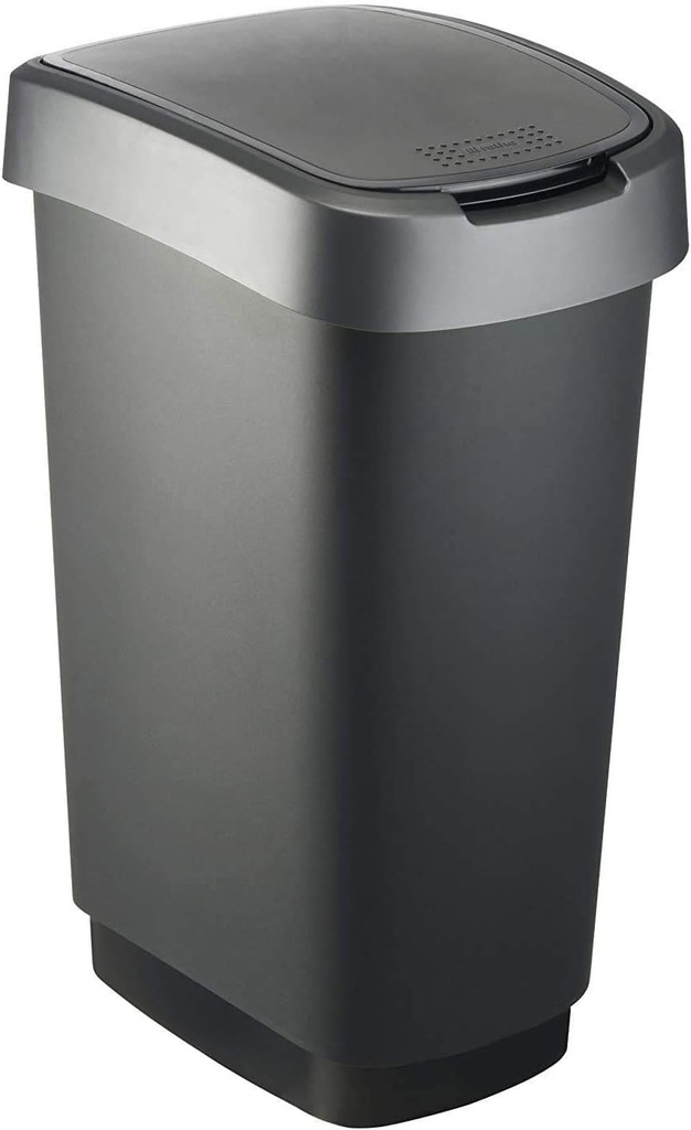 PAPELERA SWING BIN 50L TWIST PLATEADO OSCURO