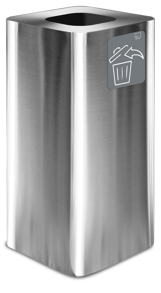 Papelera Pure 100 L Acero Inox Satinado