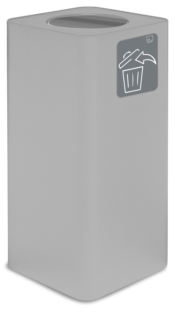 Papelera Pure Tapa Abatible 100 L Acero Pintado Blanco