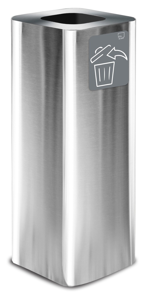 PAPELERA PURE  60 L ACERO INOX SATINADO