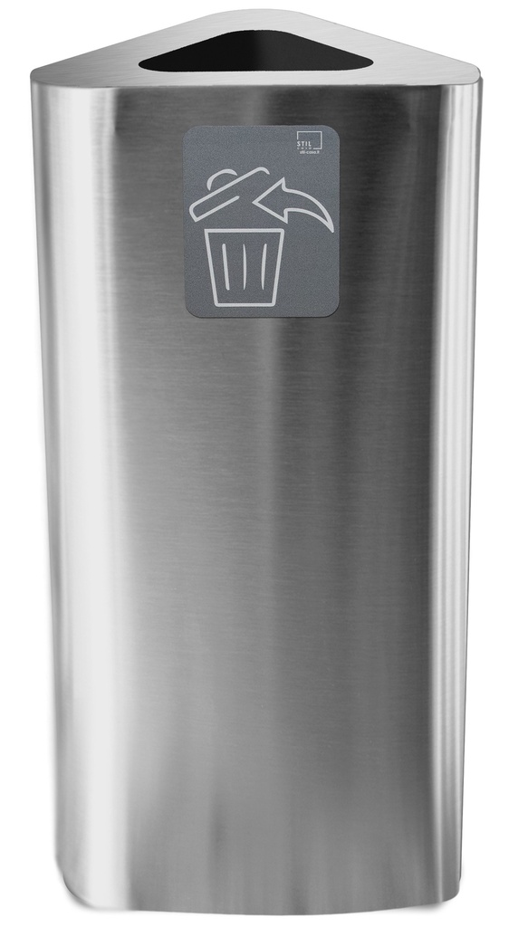 PAPELERA PURE TRIANGULAR 60 L ACERO INOX SATINADO