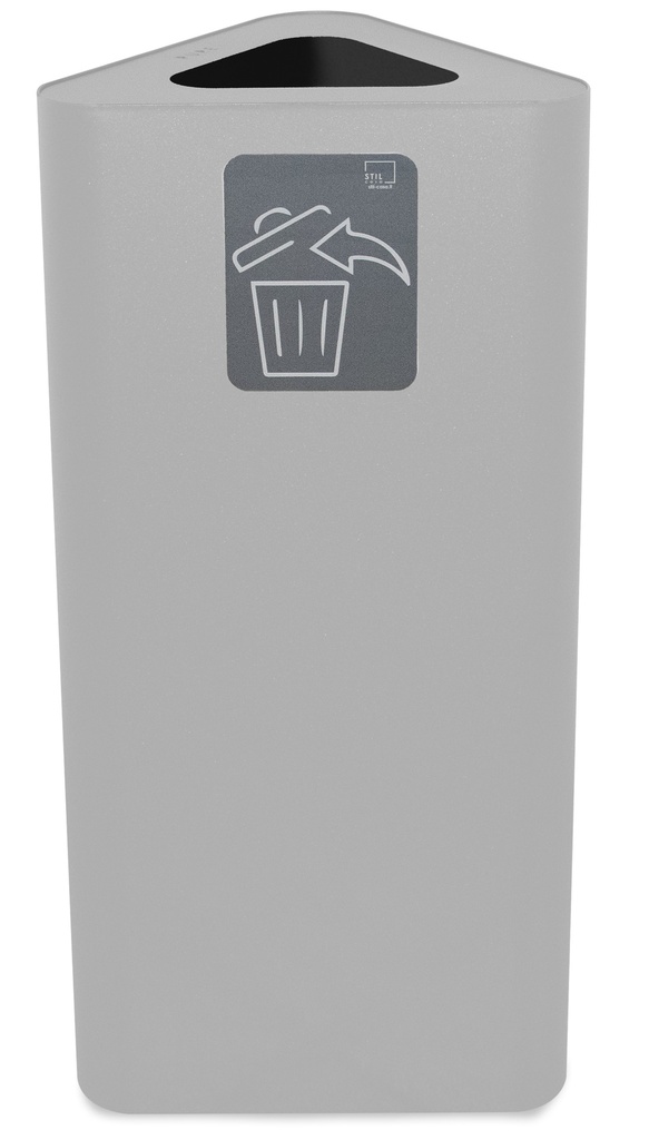 Papelera Pure Triangular 60 L Acero Pintado Blanco