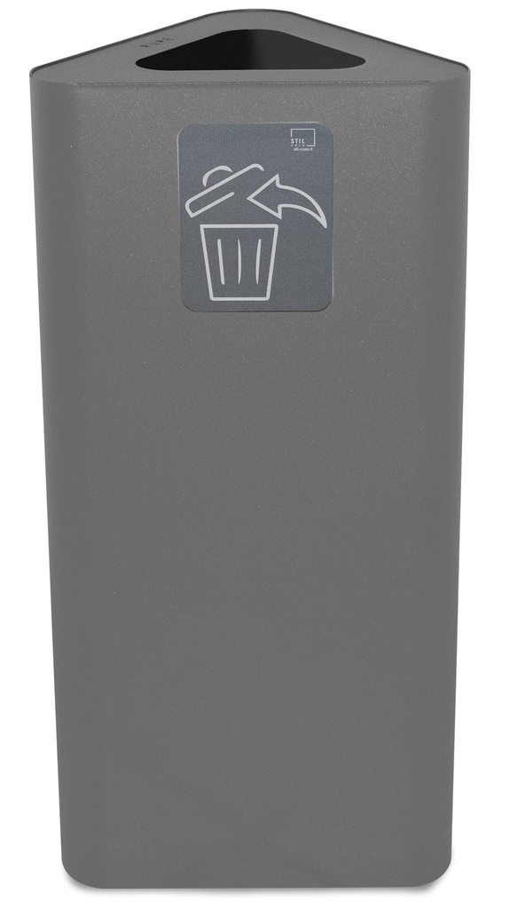 Papelera Pure Triangular 60 L Acero Pintado Gris