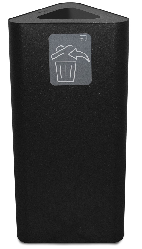 Papelera Pure Triangular 60 L Acero Pintado Negro