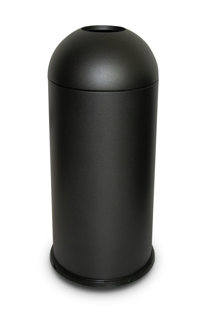 PAPELERA ROUND CON ORIFICIO 68 L ACERO PINTADO NEGRO