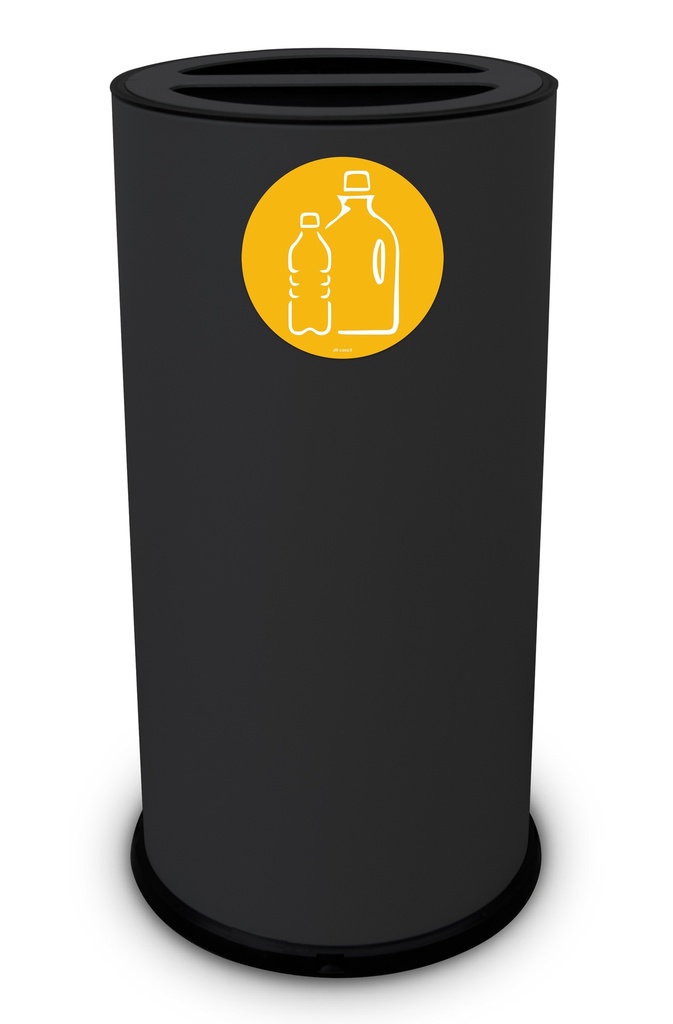 Papelera Round Doble 70 L 35 L + 35 L Acero Pintado Negro