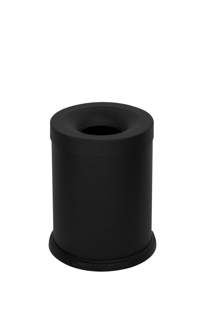 PAPELERA IGNÍFUGA STANDARD 15 L ACERO PINTADO NEGRO