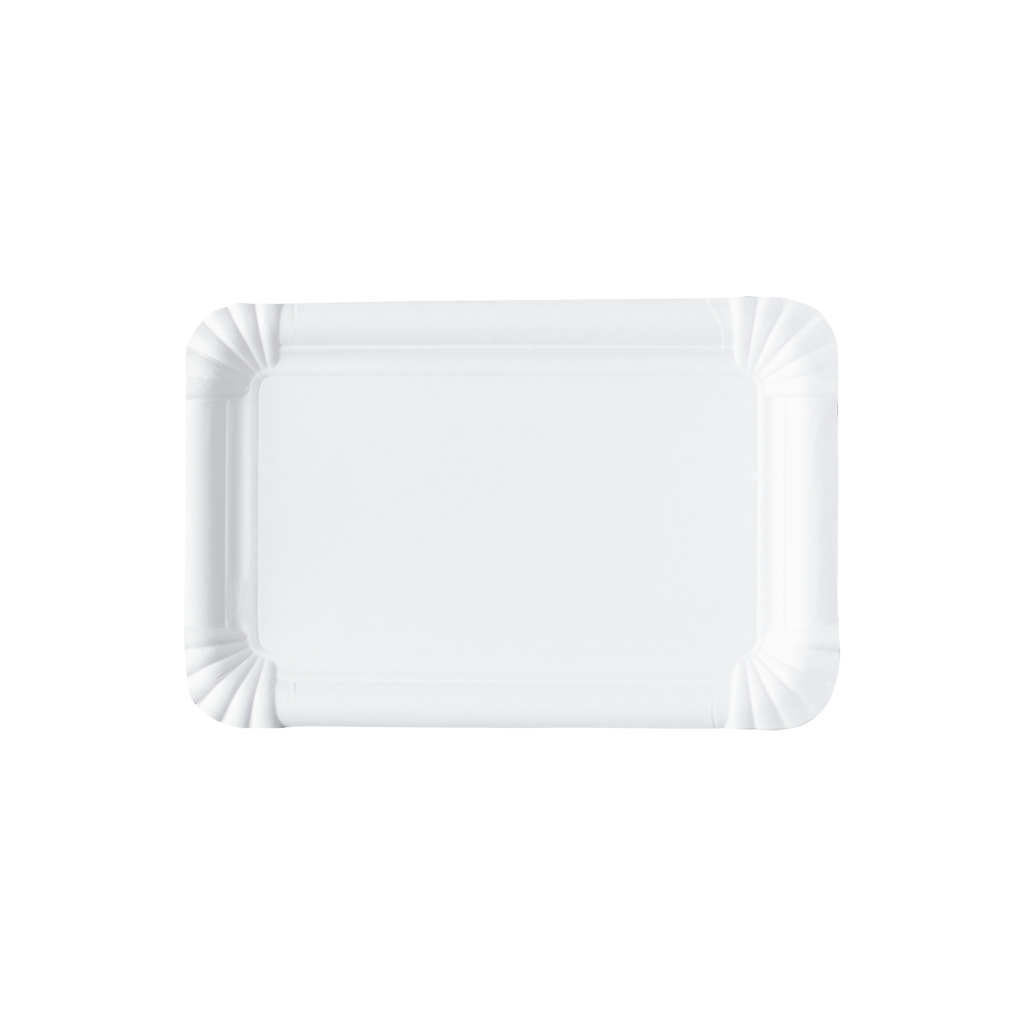PLATO - BANDEJA CARTÓN RECTANGULAR 13 X 20 CM
