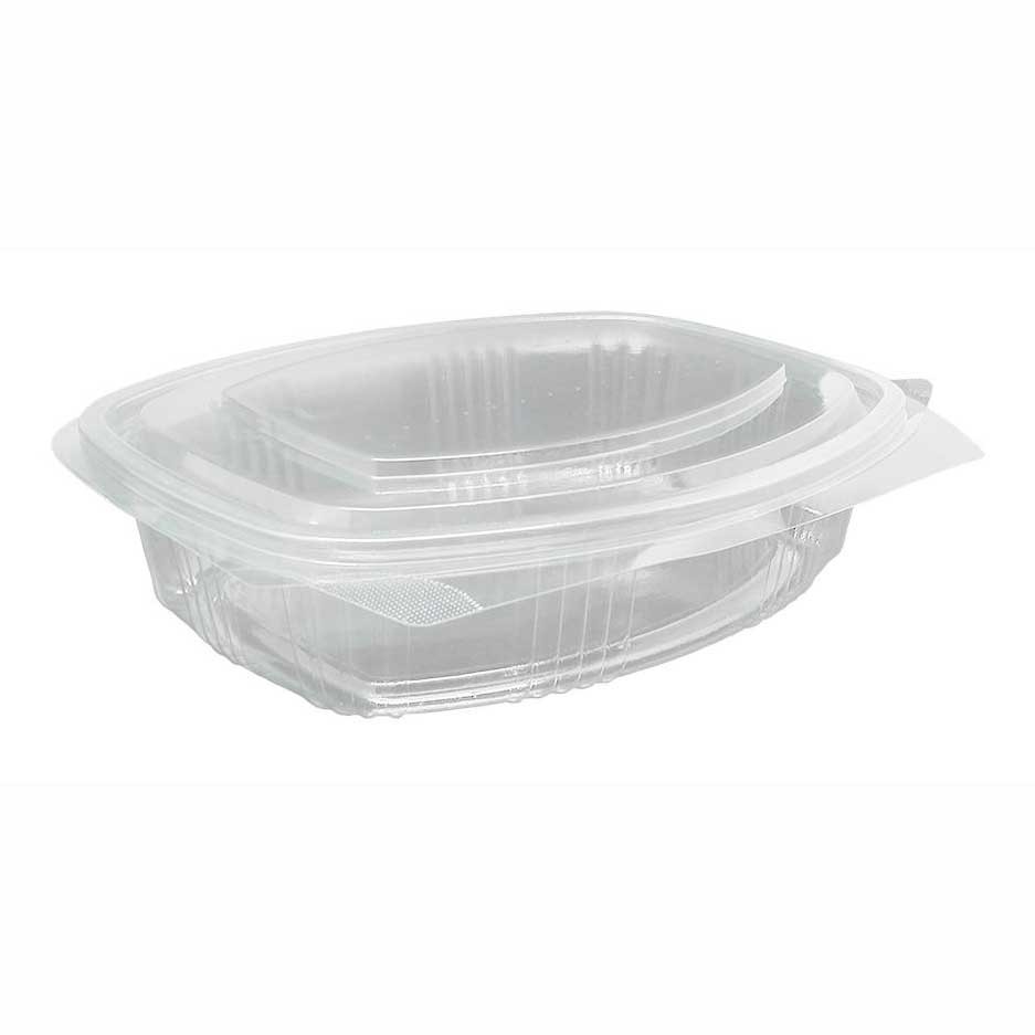 TARRINA OVALADA TAPA BISAGRA PET 750 CC