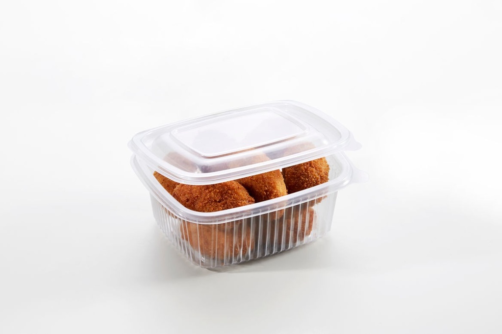 Tarrina Pp Con Tapa Bisagra 370 Cc